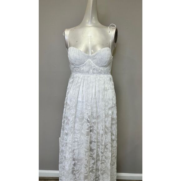 NWT For Love & Lemons Lace Bustier Maxi Dress White Size XS $266 - Picture 5 of 11